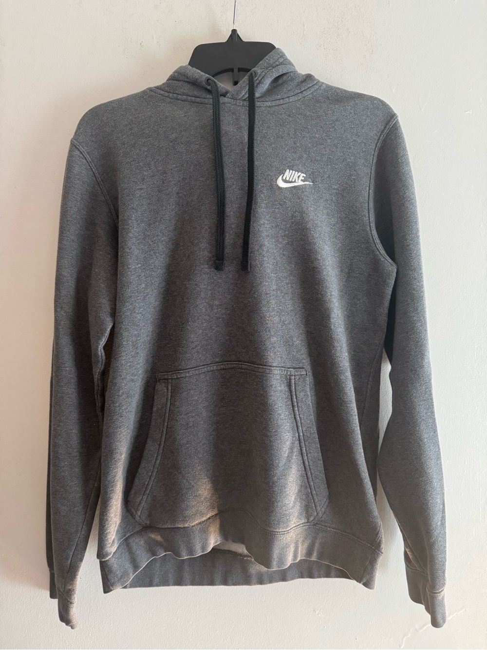 Nike Unisex Charcoal Gray Hooded Pullover Sweatshirt Size S
